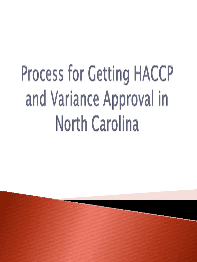 Fillable Online Process for Getting HACCP and Variance Approval in