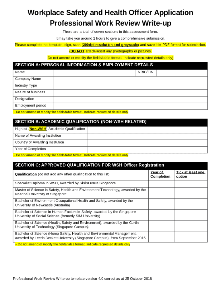 Occupational Safety and Health Professionals Safe Work Doc