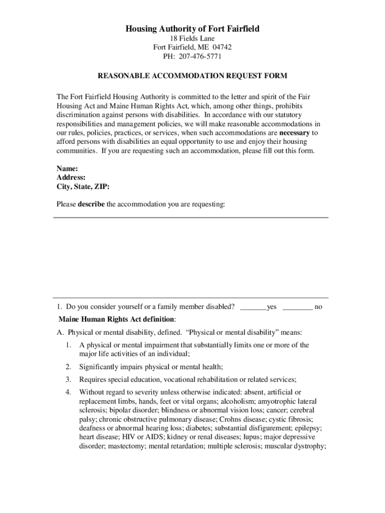 Fillable Online How to ApplyHousing Authority of Fort Fairfield Fax