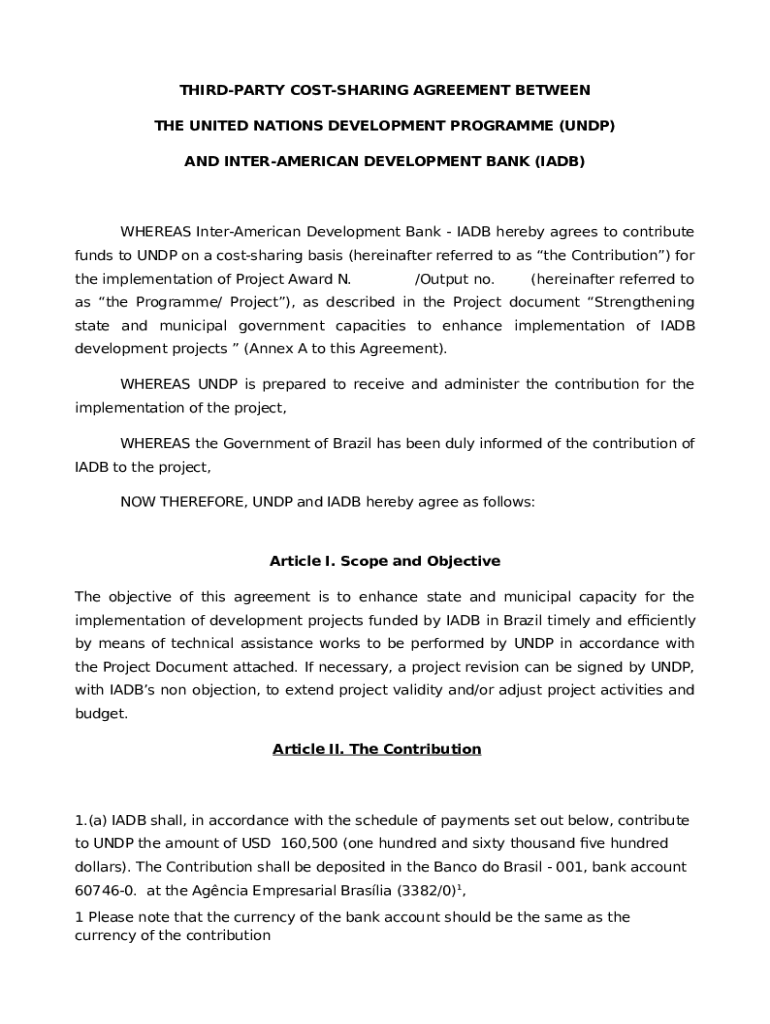 THIRDPARTY COSTSHARING AGREEMENT BETWEEN THE UNITED Doc Template