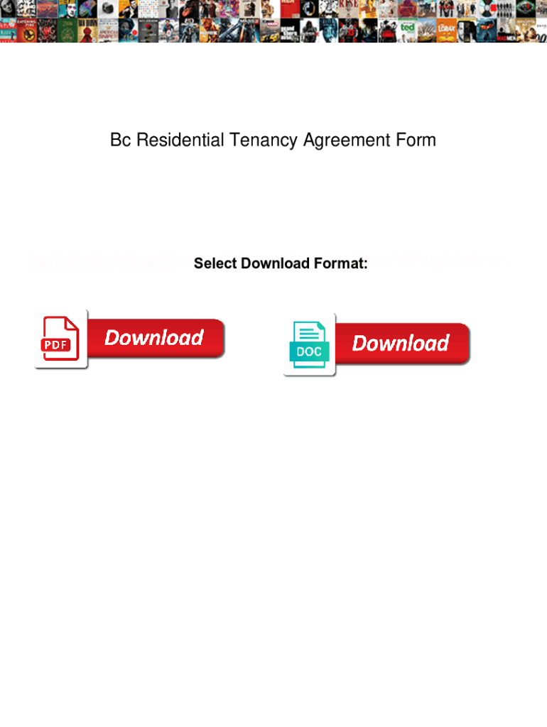 Fillable Online Bc Residential Tenancy Agreement Form. Bc Residential