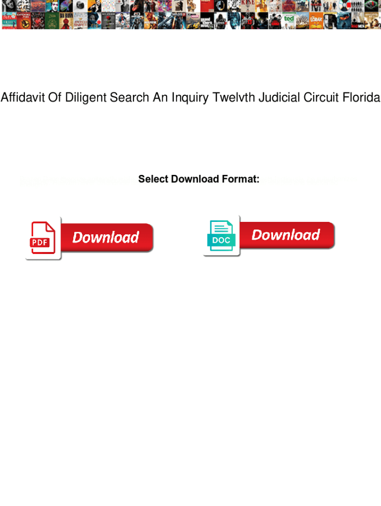 Fillable Online Affidavit Of Diligent Search An Inquiry Twelvth