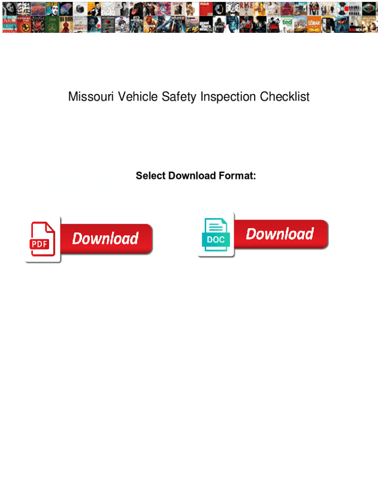 Fillable Online Missouri Vehicle Safety Inspection Checklist. Missouri