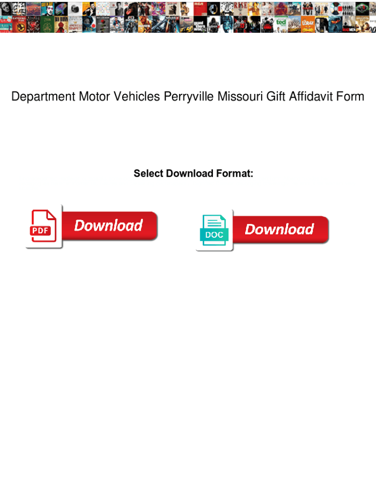 Fillable Online Department Motor Vehicles Perryville Missouri Gift