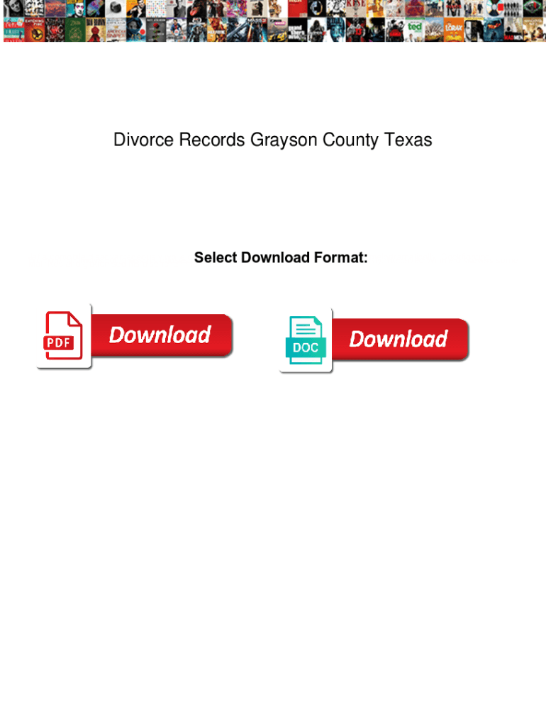 Fillable Online Divorce Records Grayson County Texas dimmable. Divorce