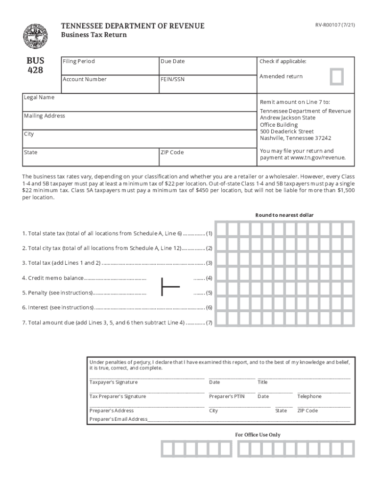 Fillable Online Fillable Online TENNESSEE Tax Forms and Instructions