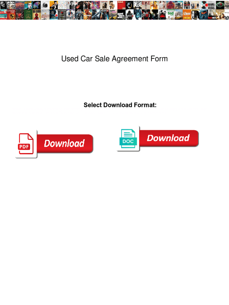 Fillable Online Used Car Sale Agreement Form. Used Car Sale Agreement