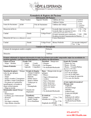 Fillable Online Patient-Registration-Form-SPANISH-Fillable-PDF.pdf Fax