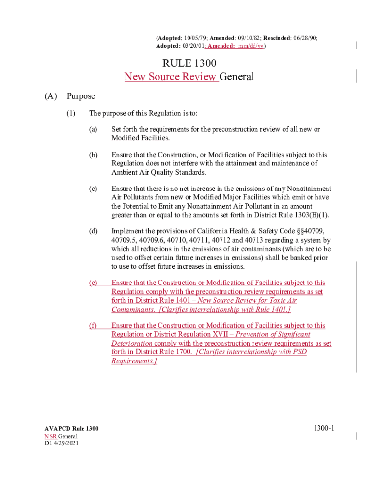 Fillable Online Redline Versions of Regulation XIII, Rule 1401 and