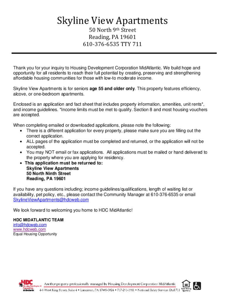 Fillable Online SkylineViewApartmentsApplication1.pdf Fax Email
