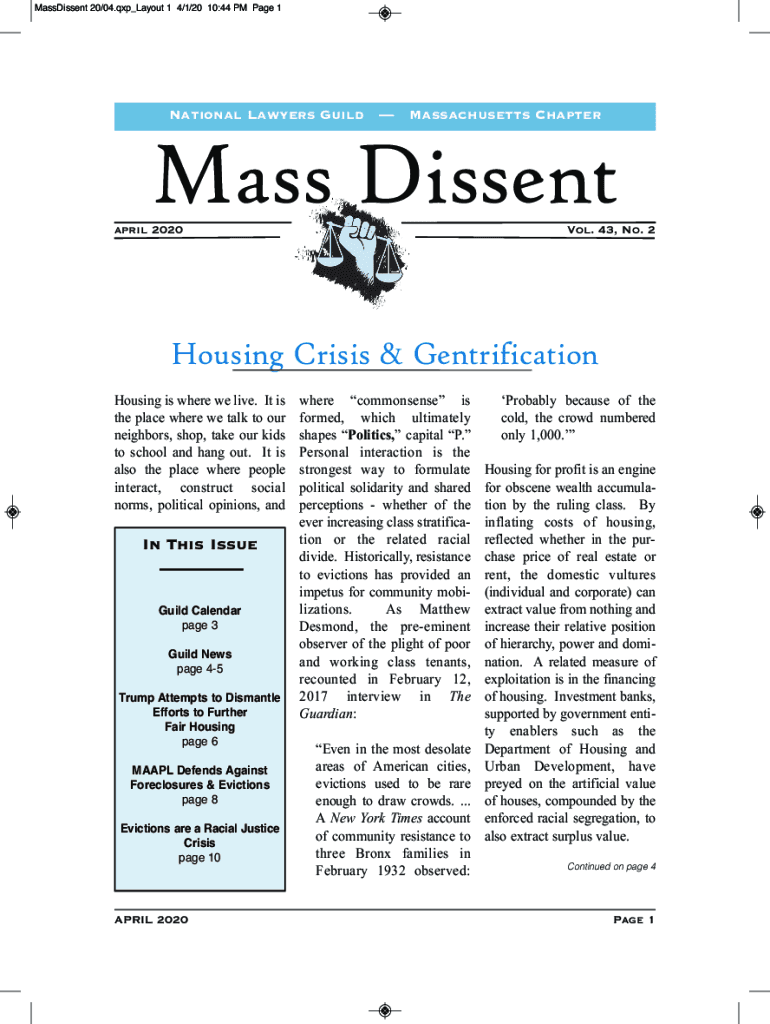 Fillable Online Housing Crisis & Gentrification National Lawyers