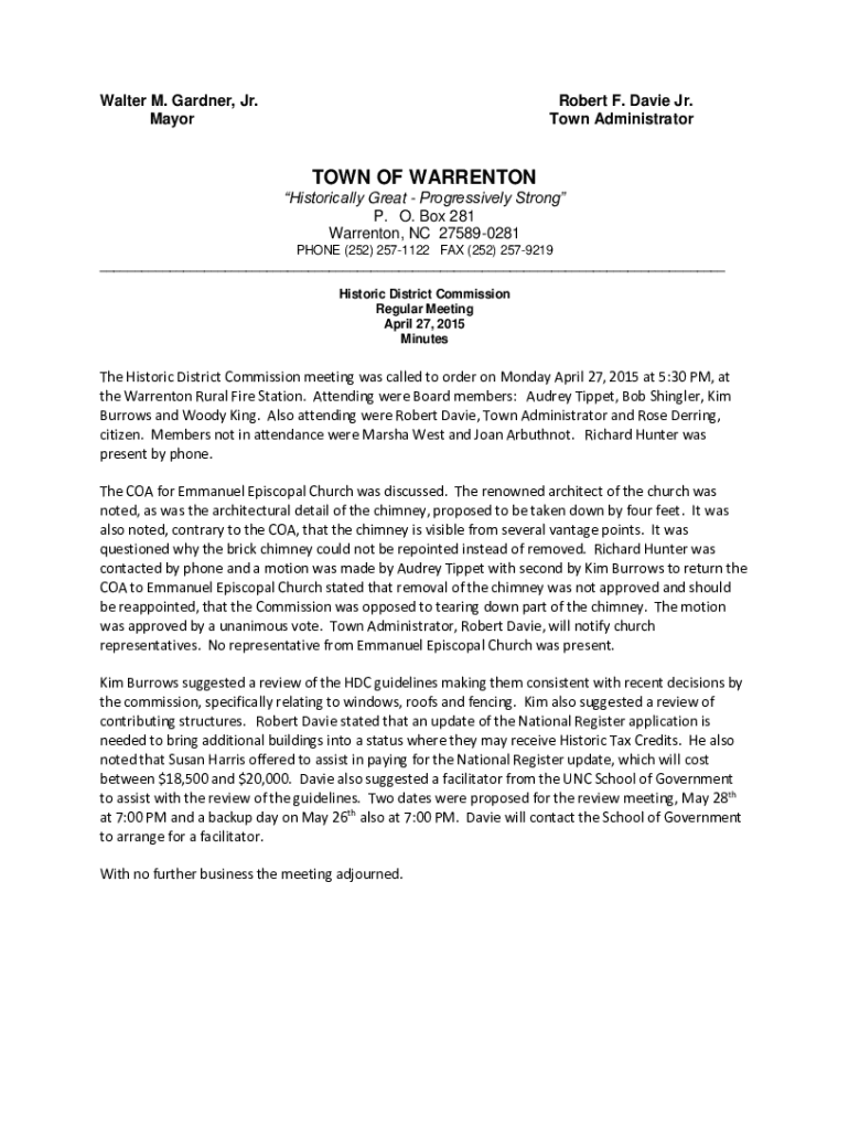 Fillable Online warrenton nc Travel expense report form Town of