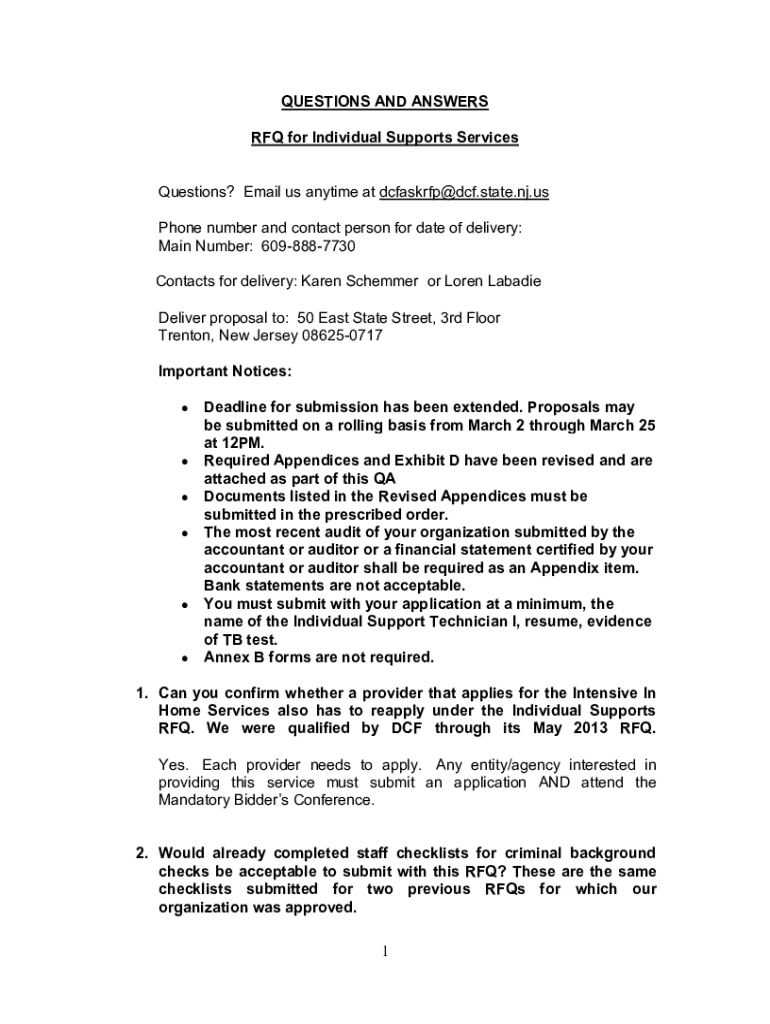 Fillable Online DOL RFQ Subscriptions New Jersey Office of Attorney
