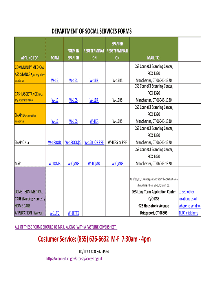Fillable Online DEPARTMENT OF SOCIAL SERVICES FORMS Fax Email Print
