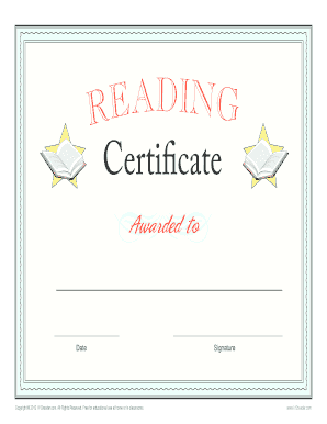 Printable Reading Award Certificate K12readercom Free Printable Reading