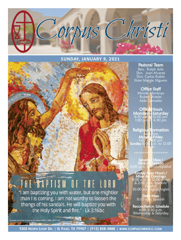 Fillable Online THE BAPTISM OF THE LORD