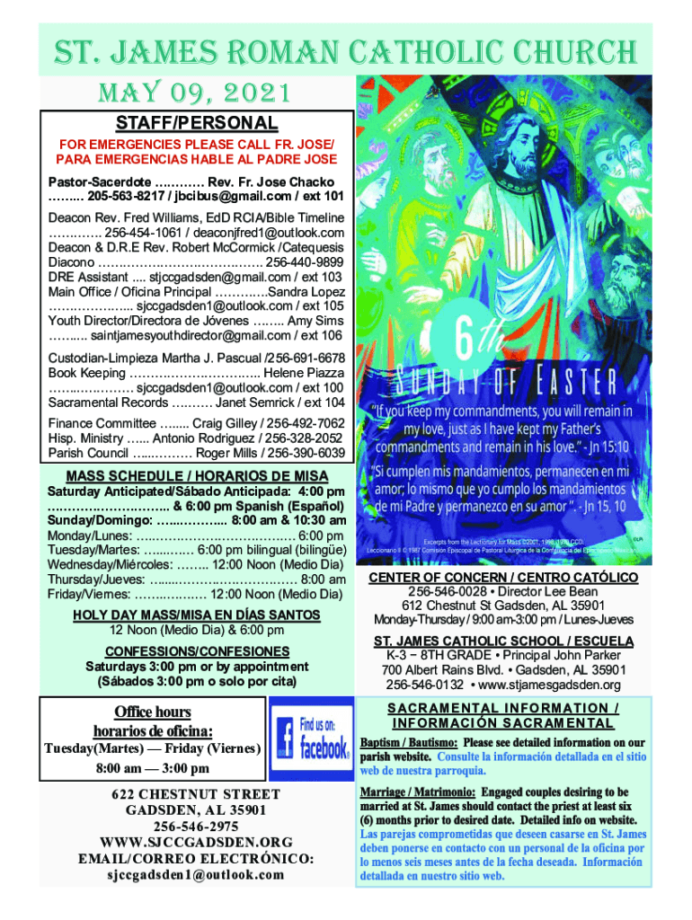 Fillable Online St. James Roman Catholic Church container