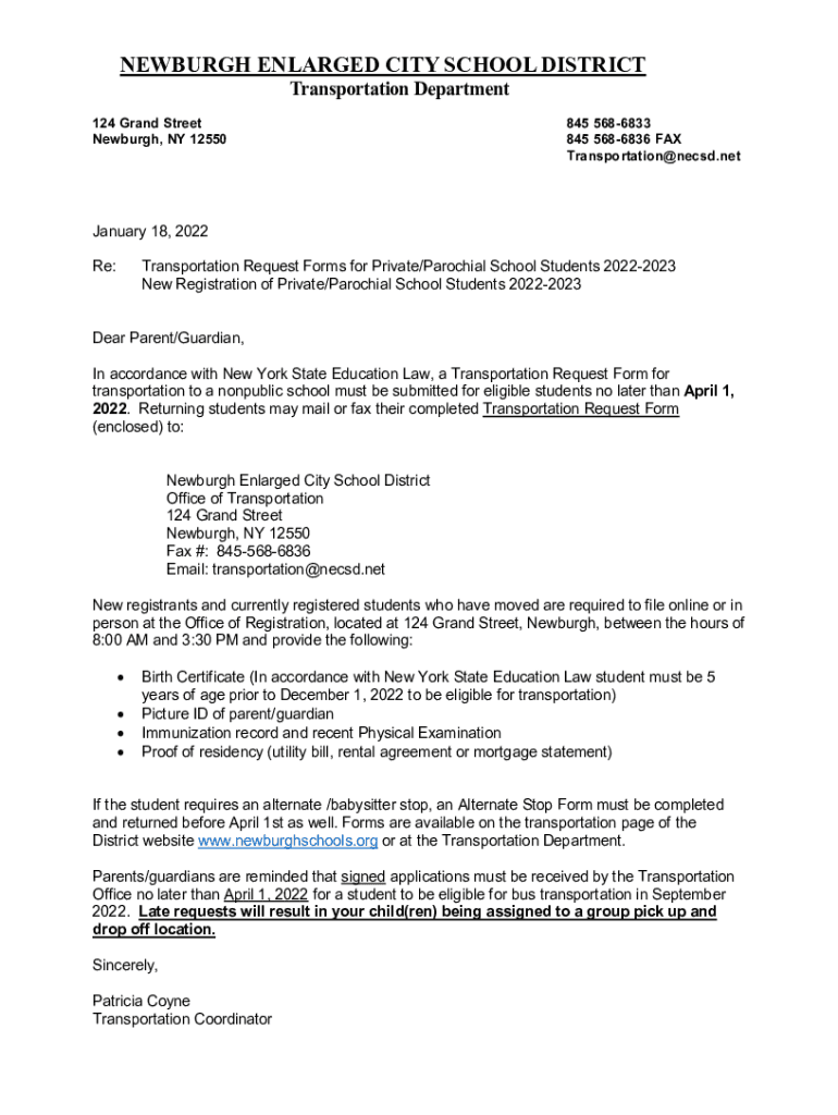 Fillable Online Newburgh Enlarged City School District in Newburgh, NY