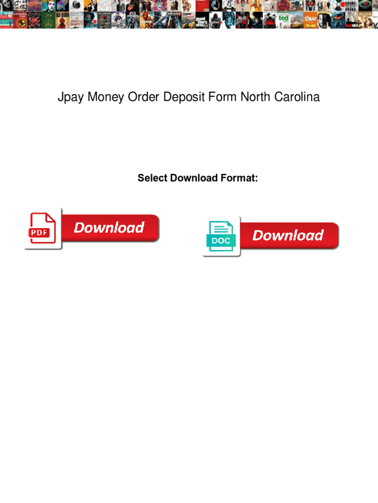Fillable Online Jpay Money Order Deposit Form North Carolina sixcore