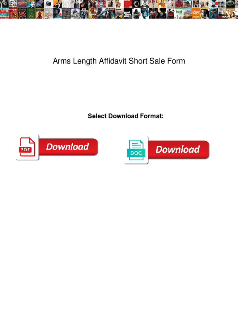 Fillable Online Arms Length Affidavit Short Sale Form. Arms Length