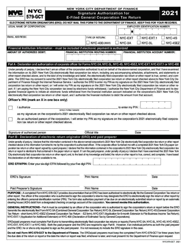 2020 Banking Corporation Tax Forms nyc.gov Fill out & sign online