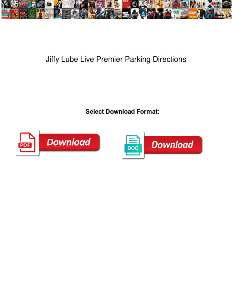 Fillable Online Jiffy Lube Live Premier Parking Directions. Jiffy Lube