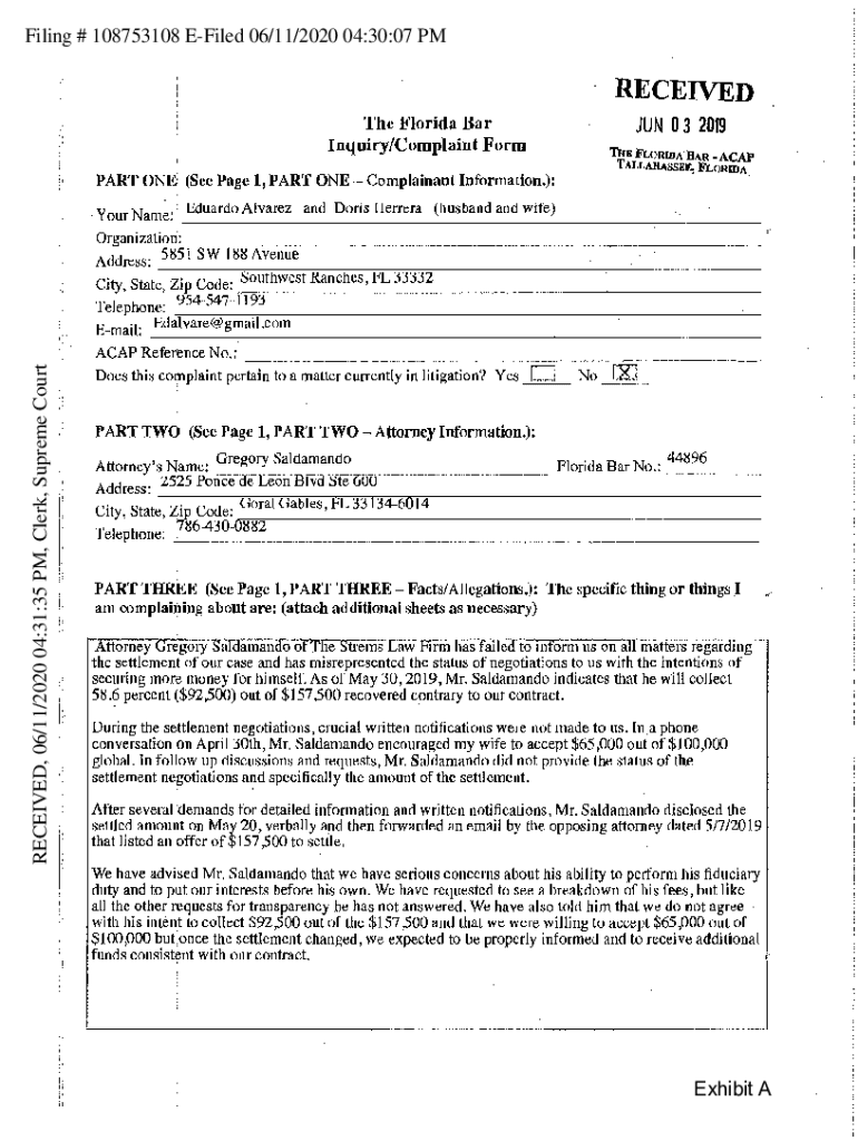 Fillable Online Attorney/Consumer Assistance Program (ACAP) The