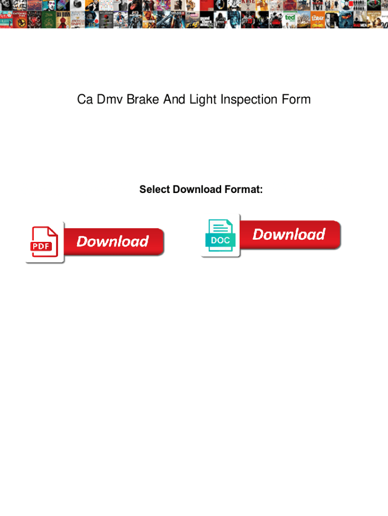 Fillable Online Ca Dmv Brake And Light Inspection Form. Ca Dmv Brake