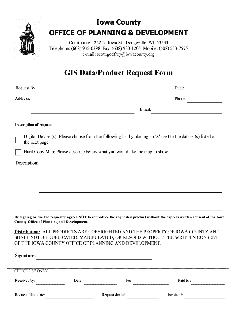 Data Acquisition Policy & Form Iowa County Fill out & sign online