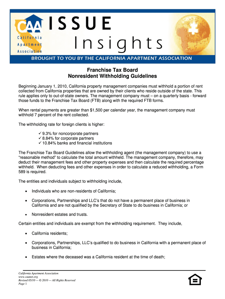 Fillable Online Nonresident Withholding Guidelines Fax Email Print