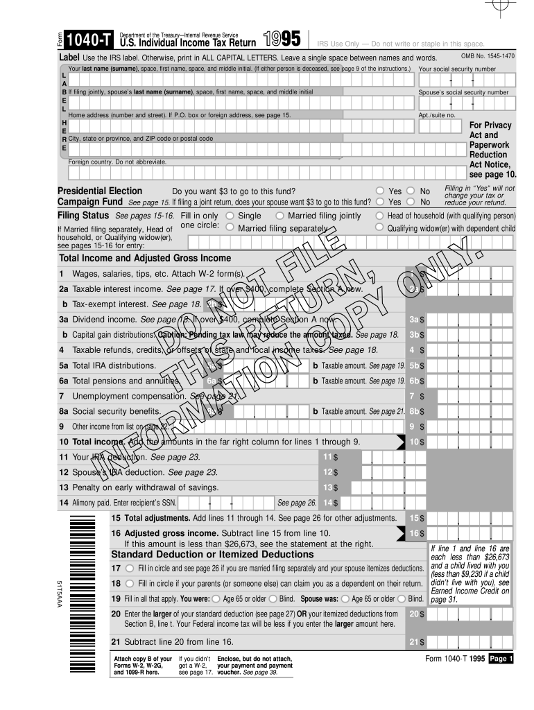 1040 T Fill Online, Printable, Fillable, Blank pdfFiller