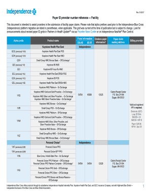 Fillable Online Payer ID provider number reference Facility Fax Email