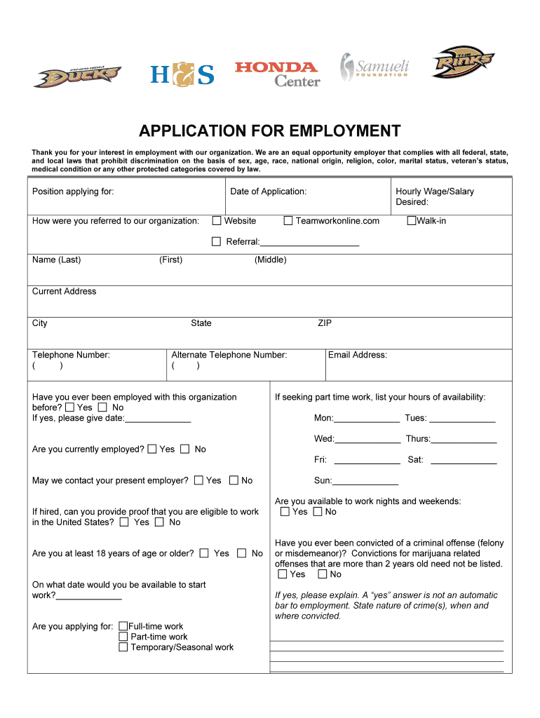 Honda Employment Application Fill Online, Printable, Fillable, Blank