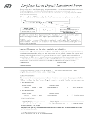 18 Printable direct deposit authorization form adp Templates - Fillable