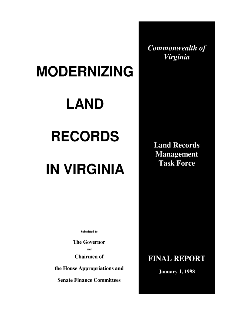 Fillable Online Modernizing Land Records in Virginia Department of