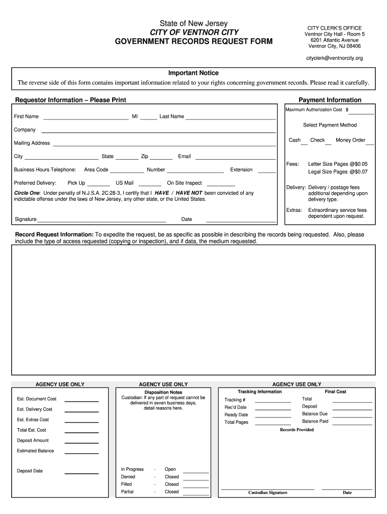 New jersey city government records Fill out & sign online DocHub