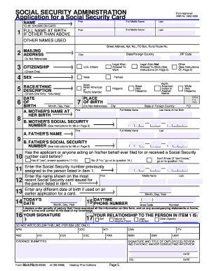 Online Application For Student Social Security Card Form 5 Fs - Fill