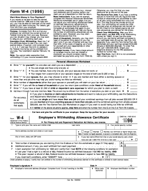 Fillable Online Employee’s Withholding Allowance Certificate (1996) Fax