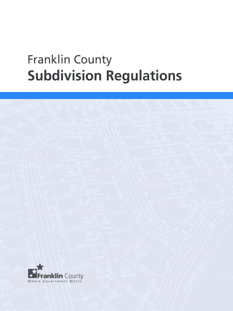 Fillable Online Subdivision Regulations Economic Development