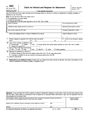 Fillable Online irs Form 843 (Rev - irs Fax Email Print - pdfFiller