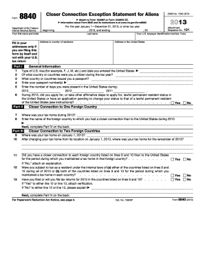 2013 Form IRS 8840 Fill Online, Printable, Fillable, Blank - PDFfiller