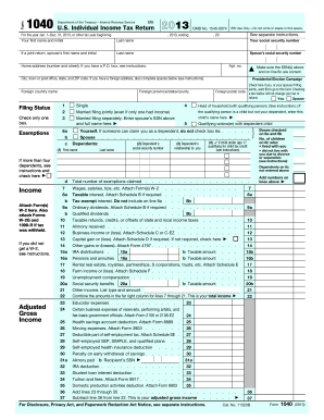 2013 Form IRS 1040 Fill Online, Printable, Fillable, Blank - pdfFiller