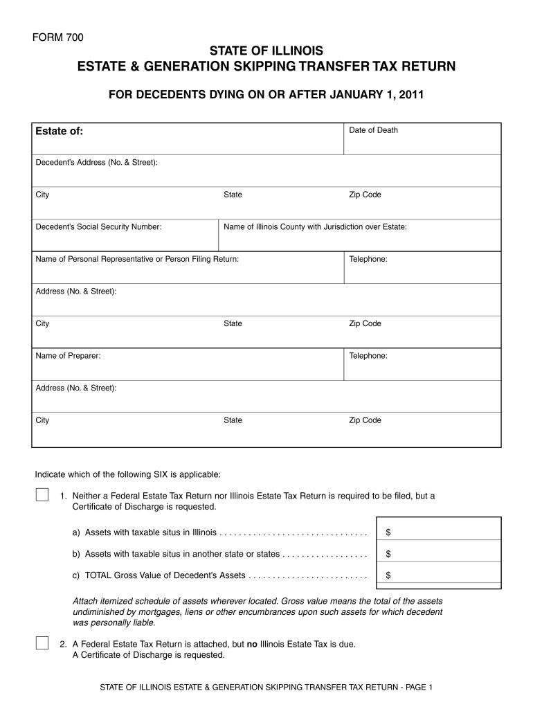 2011 Form IL 700Fill Online, Printable, Fillable, Blank pdfFiller