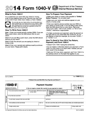 2014 Form IRS 1040-V Fill Online, Printable, Fillable, Blank - pdfFiller