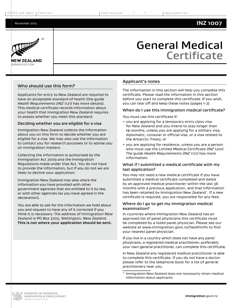 Medical certificate nz template Fill out & sign online DocHub