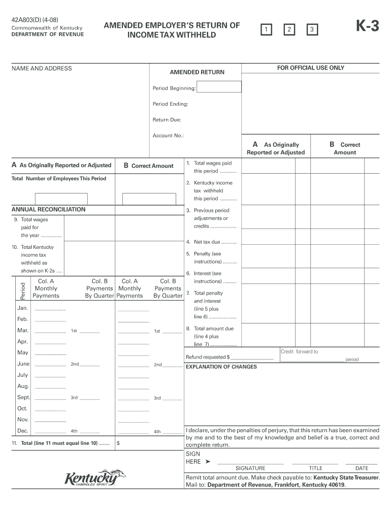 K 4 kentucky withholding form 2023 Fill out & sign online DocHub
