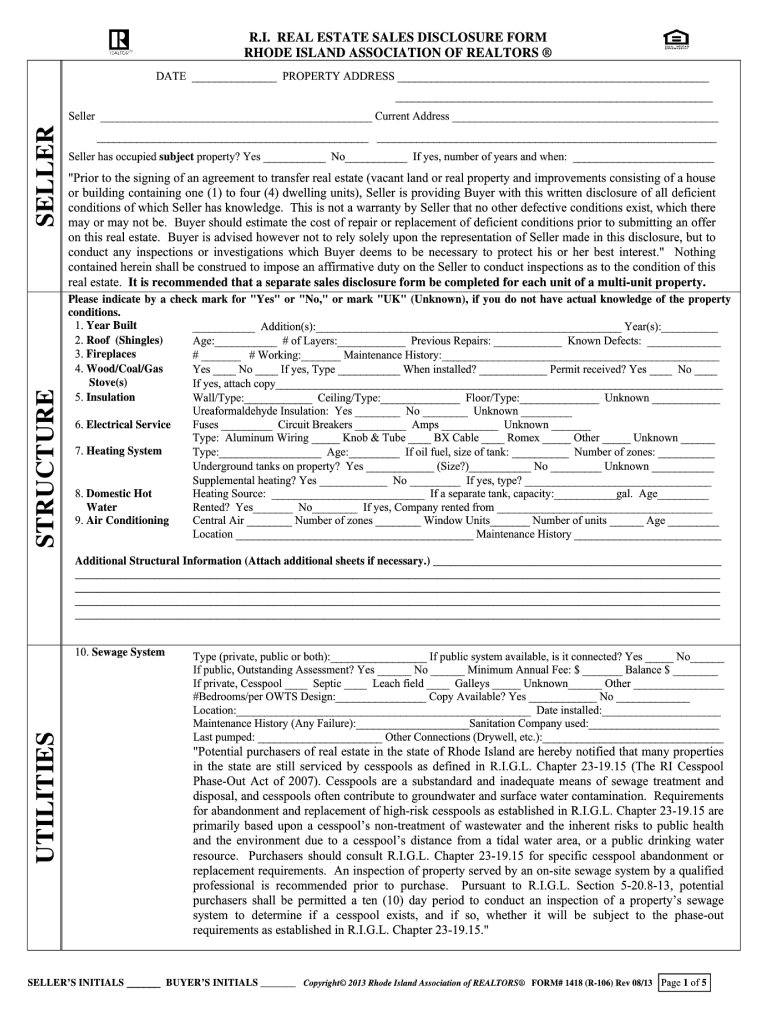 Rhode Island Form Real Estate Sales Fill Online, Printable, Fillable