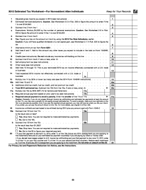 IRS 1040-ES (NR) 2015 - Fill and Sign Printable Template Online