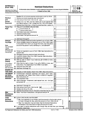 2015 Form IRS 1040 - Schedule A Fill Online, Printable, Fillable, Blank