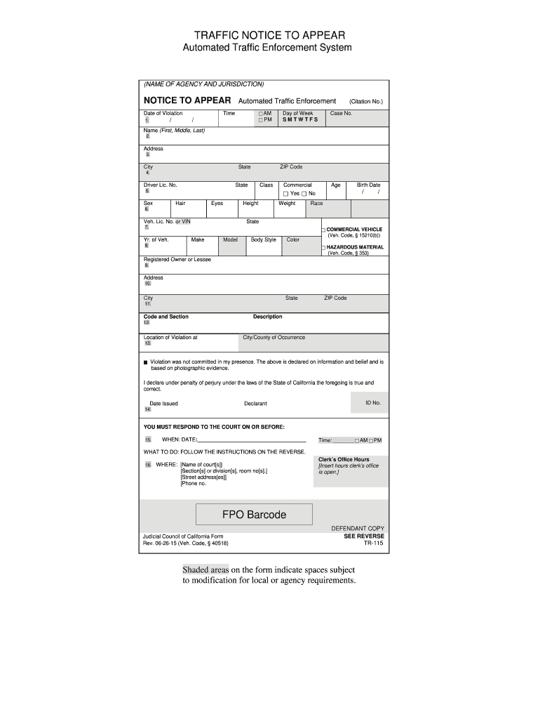 20152021 Form CA TR115 Fill Online, Printable, Fillable, Blank